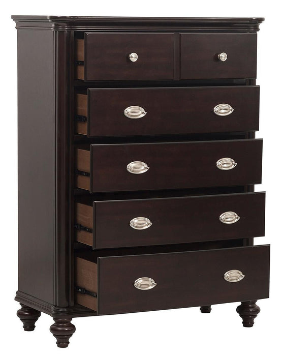 Marston 5 Drawer Chest in Dark Cherry 2615DC-9