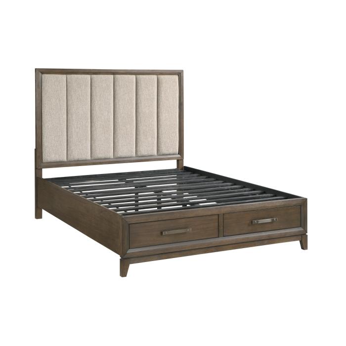 Cambridge (3) California King Platform Bed with Footboard Storage