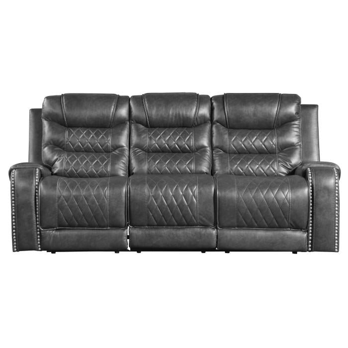 Putnam Power Double Reclining Sofa with Drop-Down in Gray 9405GY-3PW image