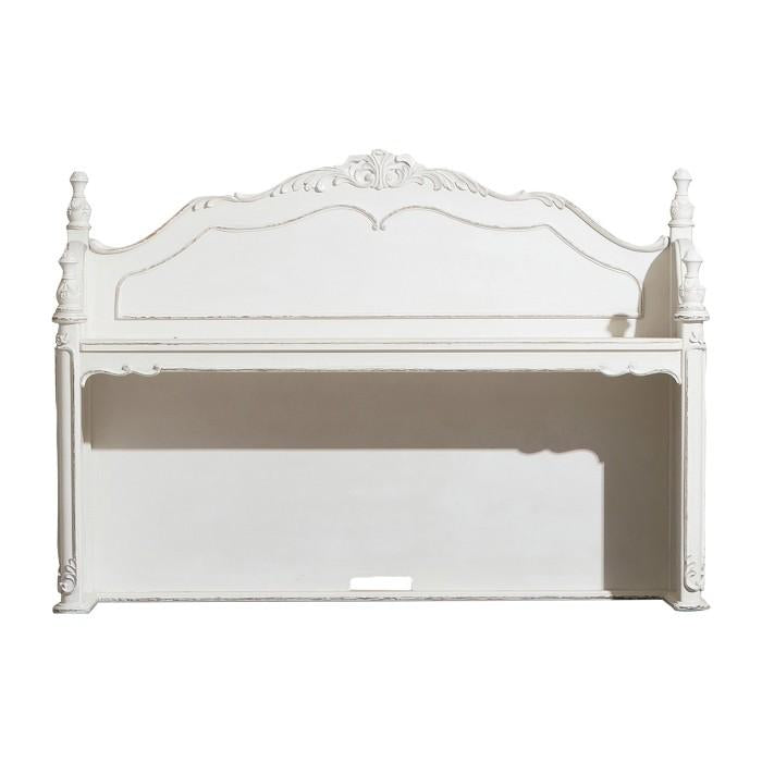 Cinderella Writing Desk and Hutch in Antique White with Grey Rub-Through image