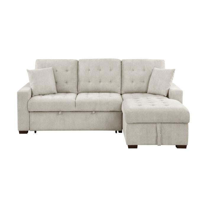 9816SN2LLRC - (2)2-Piece Sectional with Right Chaise, Pull-out Bed and Hidden Storage image