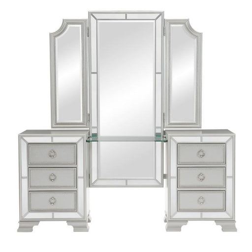 Avondale Vanity Dresser with Mirror in Silver 1646-15 image