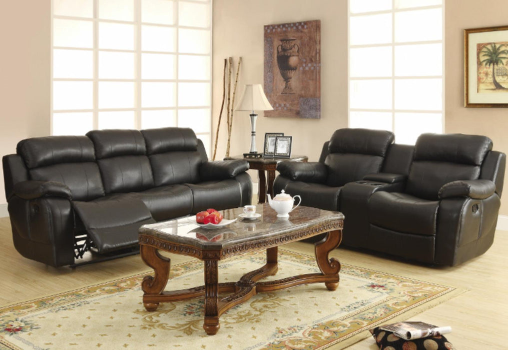 Marille Double Glider Reclining Loveseat with Center Console in Black