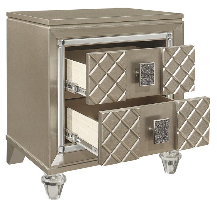 Youth Loudon 2 Drawer Nightstand in Champagne Metallic B1515-4