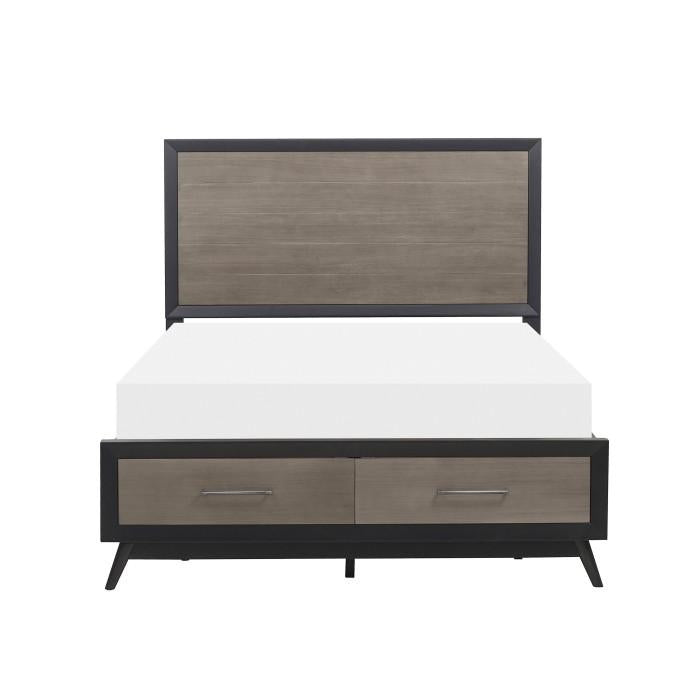 Raku Queen Storage Platform Bed in Gray 1711-1 image