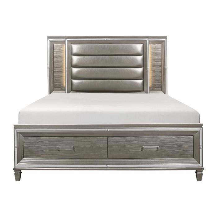 Tamsin King Upholstered Storage Bed in Silver Grey Metallic 1616K-1EK image