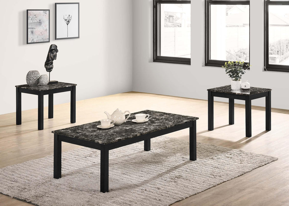 Liihfd 3-Pcs Coffee Table Set in Marble Black image