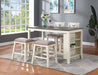 Minyou Counter Height Dining Table in White + Grey image