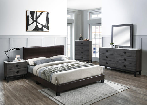 Chyuan Full Bed-Brown Pu in Espresso/Espresso image