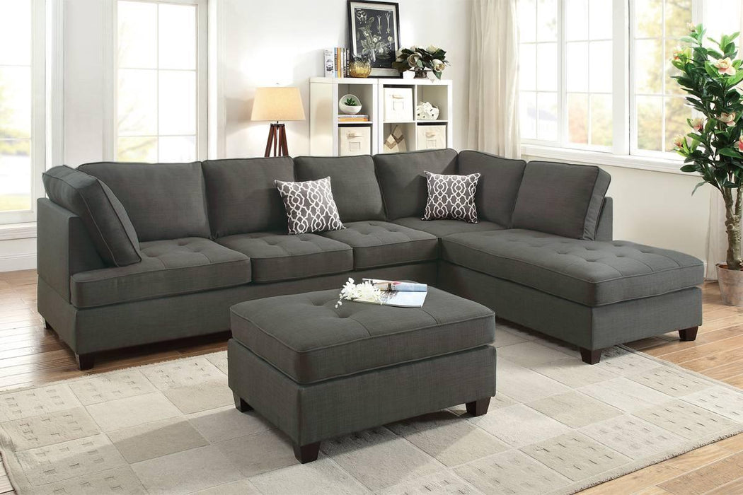 Haoind 2-Pcs Sectional Set in Ash Black image