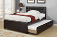 Liihcc Full Bed W/Trundle Squ Tufted Headboard Espresso in Brown / Na image