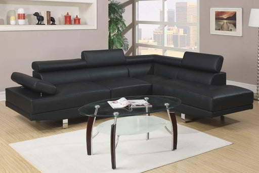 Haoind Modern 2-Pcs Sectional Sofa Set in Black image