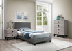 Chyuan Twin Bed-Grey Pu in Espresso/Espresso image