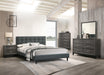 Chyuan Queen Bed/Charcoal Fabric in Charcoal/Espresso image