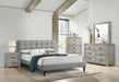 Chyuan Full Bed/Grey Fabric in Light Grey/Espresso image