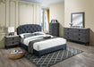 Chyuan Queen Bed/Charcole Burplap in Charcoal / Black image