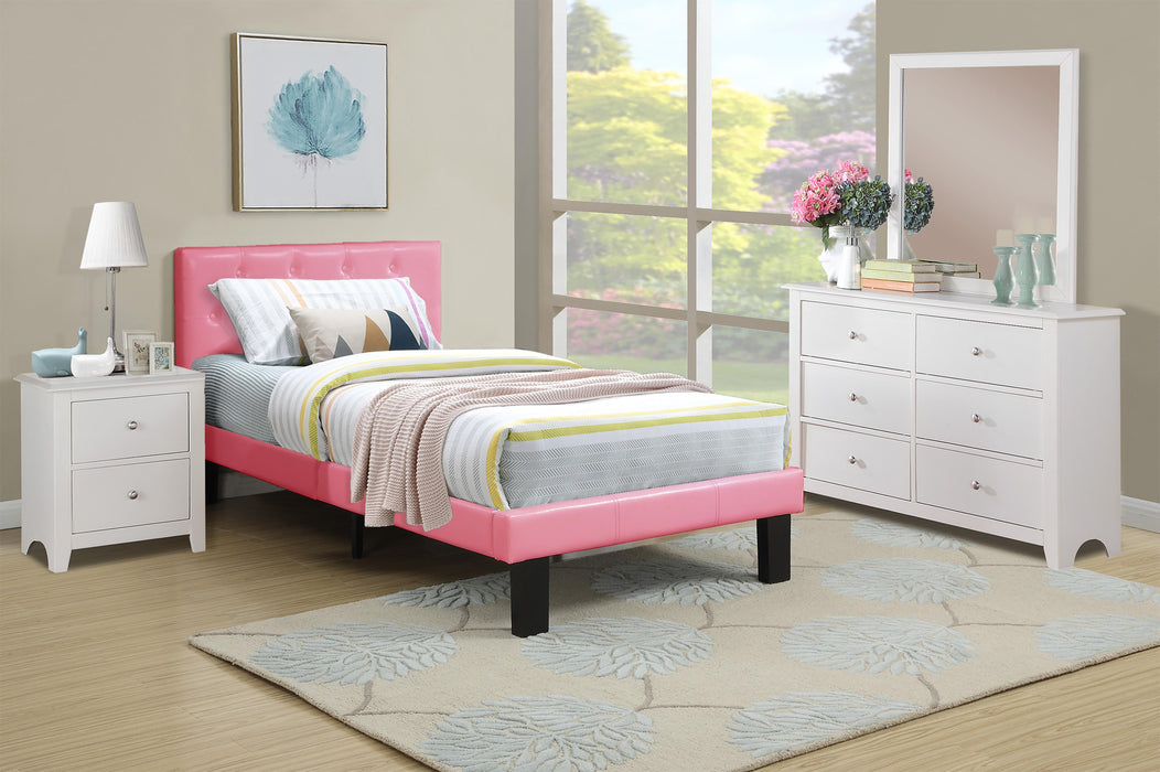 Chyuan Twin Bed in Pink / Espresso image