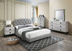 Chyuan Queen Bed/Light Grey Burplap in Light Grey / Black image