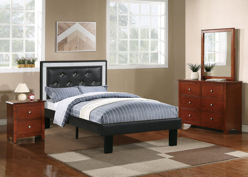 Chyuan Twin Bed/Pu-Ash Black in Black / Espresso image