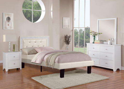 Chyuan Full Bed/Pu-Light Bone in Cream/Espresso image