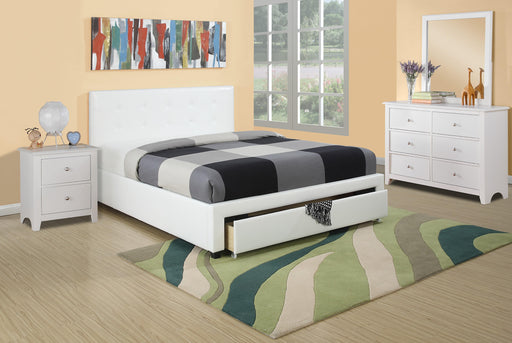 Liihcc Full Bed W/Drawer-Pu White in White / Black image