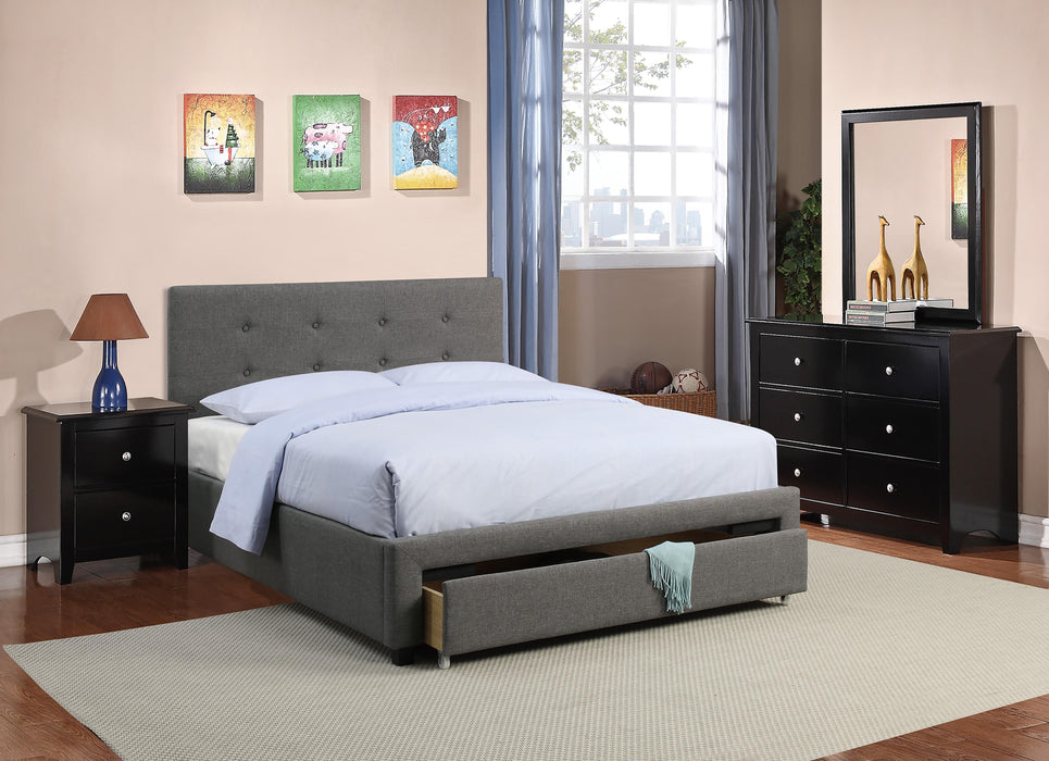 Liihcc Queen Bed W/Drawer in Grey / Black image