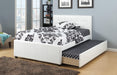 Liihcc Full Bed W/Trundle Squ Tufted Headboard White in White / Na image