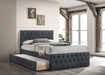 Liihcc Twin Bed W/Trundle-Charcoal Burlap in Charcoal / Na image