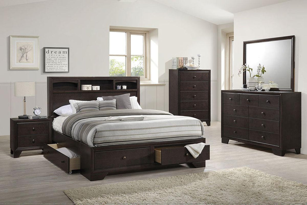 Liihfd E. King Bed/Dark Walnut in Dark Merlot image