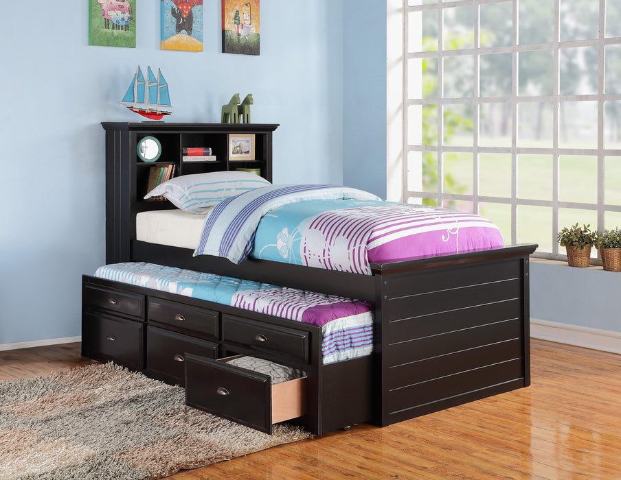 Mcraft Twin Bed W/Trundle-Black W. Drawers in Black image