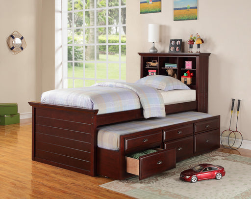 Mcraft Twin Bed W/Trundle-Cherry W. Drawers in Dark Cherry image