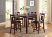 Minyou 5-Pcs Counter Height Dining Set in Cherry Finish image