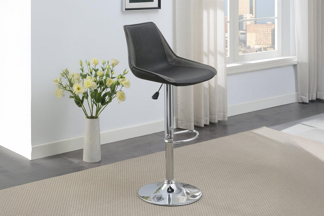 Sopfur Adjustable Bar Stool in Black Grey + Dark Grey Wax Pu image