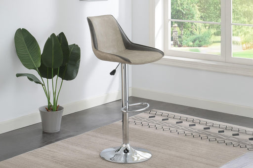 Sopfur Adjustable Bar Stool in Light Grey + Dark Grey Wax Pu image