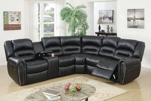 Uefurn 3-Pc Reclining Sectional Set in Black image