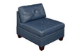 Uefurn Armless Chair/ Ink Blue Genuine Leather in Ink Blue image