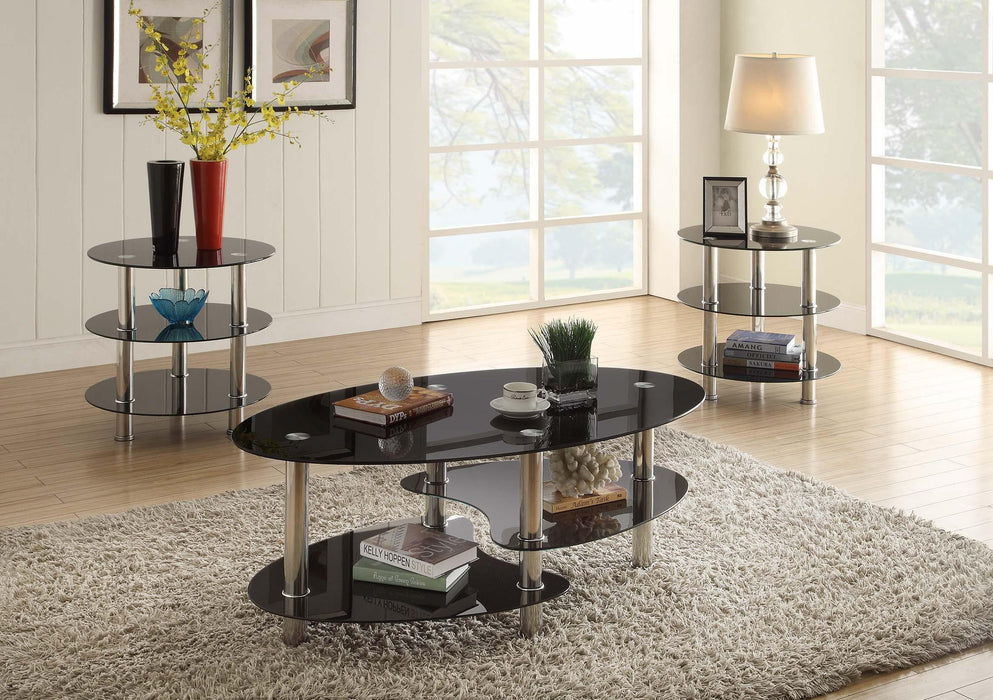 Tjitra 3-Pcs Occasional Table Set/Stainless Tube in Black image