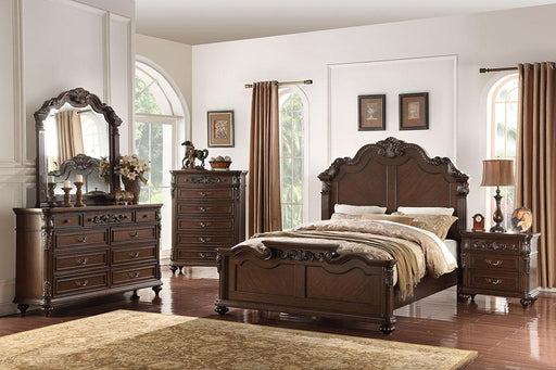 Viethn Eastern King Bed/Vaneer/Dark Walnut in Antique Cherry image