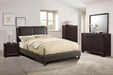 Vphong E. King Bed/Brown Pu, Headboard 46"H/Footboard 15.5"H in Brown / Espresso image