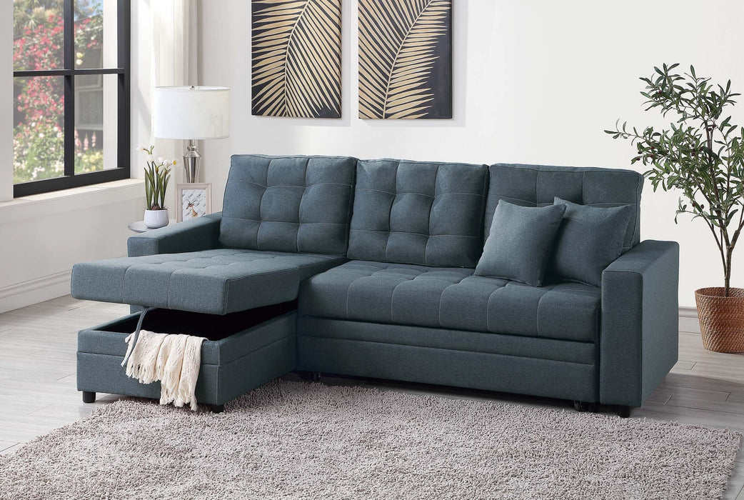 Vphong 2-Pcs Sectional Set in Blue Grey / Espresso image