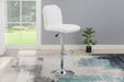 Sopfur Adjustable Bar Stool in White Pu image