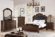 Viethn Queen Bed/Upholstered/Dark Walnut in Antique Cherry image